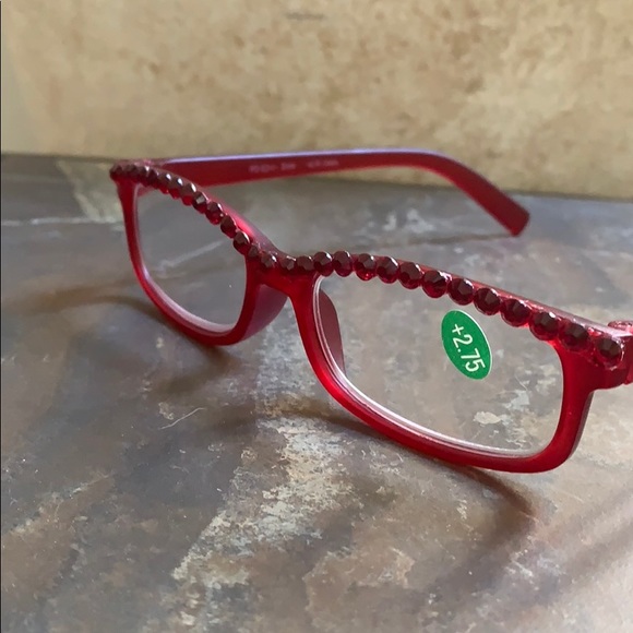 NWT Red Bling Reader Glasses 2.75 With Pouch - Picture 7 of 10